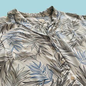 Blue and Black Leaves Blouse